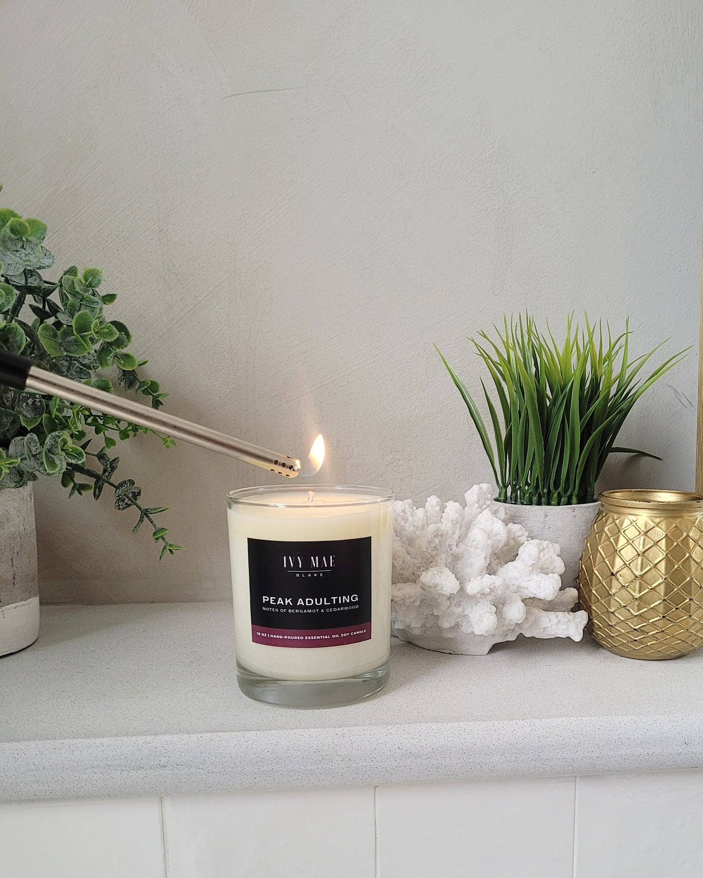 Peak Adulting | Bergamot + Cedarwood Soy Candle